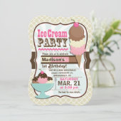 Neapolitan Ice Cream Kid's Geburtstagsparty Einladung (Stehend Vorderseite)