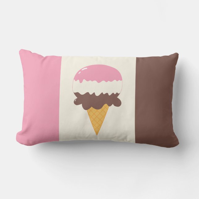 Neapolitan Ice Creme Cone Lendenkissen (Vorderseite)