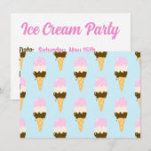 Neapolitan Ice Creme Cone Muster Einladung (Vorne/Hinten)