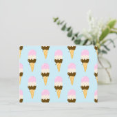 Neapolitan Ice Creme Cone Muster Einladung (Stehend Vorderseite)