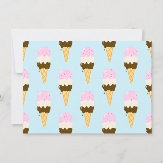 Neapolitan Ice Creme Cone Muster Einladung (Vorderseite)