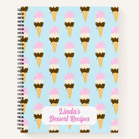 Neapolitan Ice Creme Cone Muster Notizblock (Vorderseite)