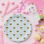 Neapolitan Ice Creme Cone Muster Pappteller (Party)