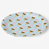 Neapolitan Ice Creme Cone Muster Pappteller (Schrägansicht)