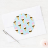 Neapolitan Ice Creme Cone Muster Runder Aufkleber (Umschlag)