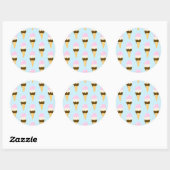 Neapolitan Ice Creme Cone Muster Runder Aufkleber (Blatt)