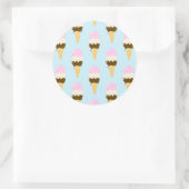 Neapolitan Ice Creme Cone Muster Runder Aufkleber (Tasche)