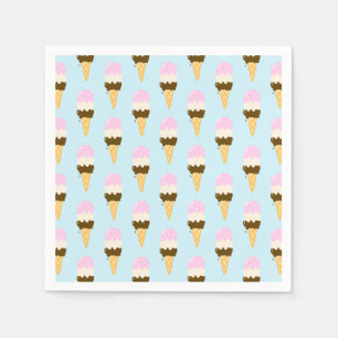 Neapolitan Ice Creme Cone Muster Serviette