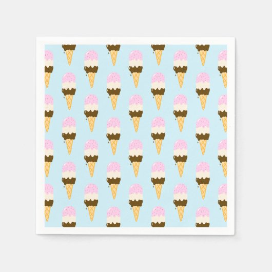 Neapolitan Ice Creme Cone Muster Serviette (Vorderseite)