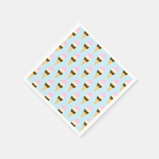Neapolitan Ice Creme Cone Muster Serviette (Ecke)