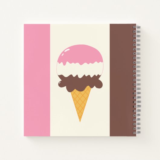 Neapolitan Ice Creme Cone Notizblock (Rückseite)