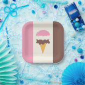 Neapolitan Ice Creme Cone Pappteller (Party)