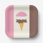 Neapolitan Ice Creme Cone Pappteller (Vorderseite)