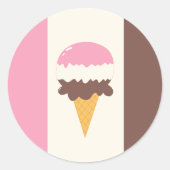 Neapolitan Ice Creme Cone Runder Aufkleber (Vorderseite)