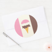 Neapolitan Ice Creme Cone Runder Aufkleber (Umschlag)
