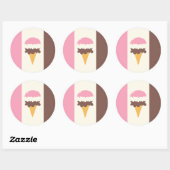 Neapolitan Ice Creme Cone Runder Aufkleber (Blatt)