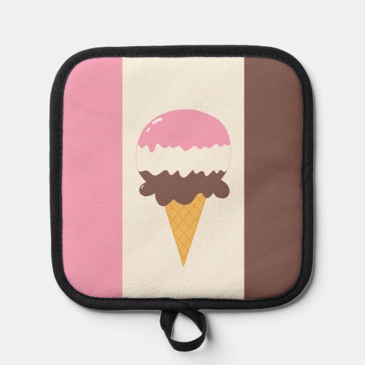 Neapolitan Ice Creme Cone Topflappen (Vorderseite)