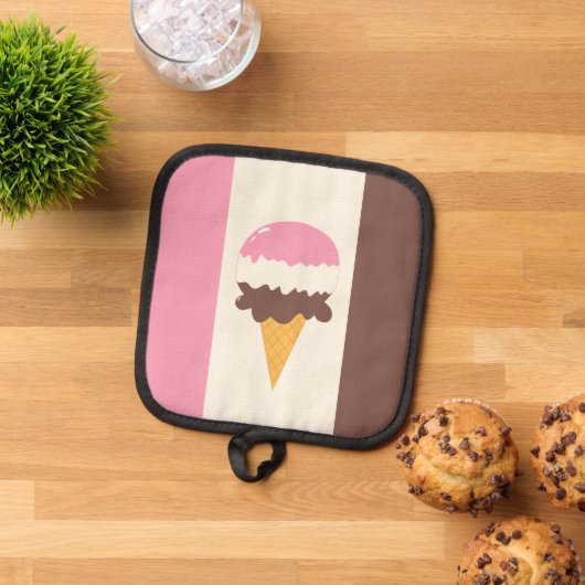 Neapolitan Ice Creme Cone Topflappen (Oben Unten)