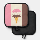 Neapolitan Ice Creme Cone Topflappen (Vorderseite/Rückseite)
