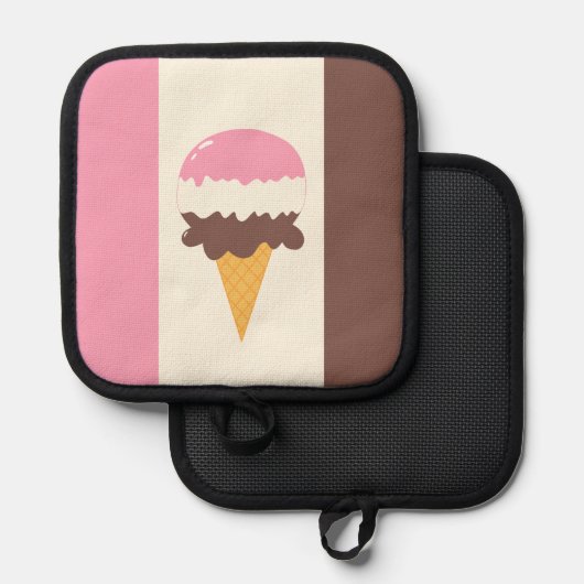 Neapolitan Ice Creme Cone Topflappen (Vorderseite/Rückseite)