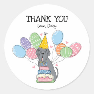 Neapolitan Mastiff Birthday Favor Tags Sticker