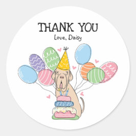 Neapolitan Mastiff Birthday Favor Tags Sticker