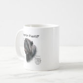 Neapolitan Mastiff (blk) Geschichtsdesign Kaffeetasse (Vorderseite Links)