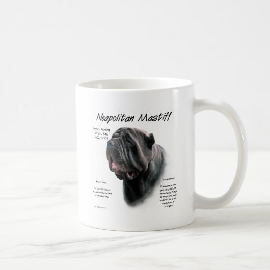 Neapolitan Mastiff (blk) Geschichtsdesign Kaffeetasse (Rechts)