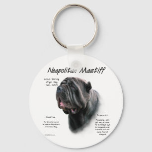 Neapolitan Mastiff (blk) Geschichtsdesign Schlüsselanhänger