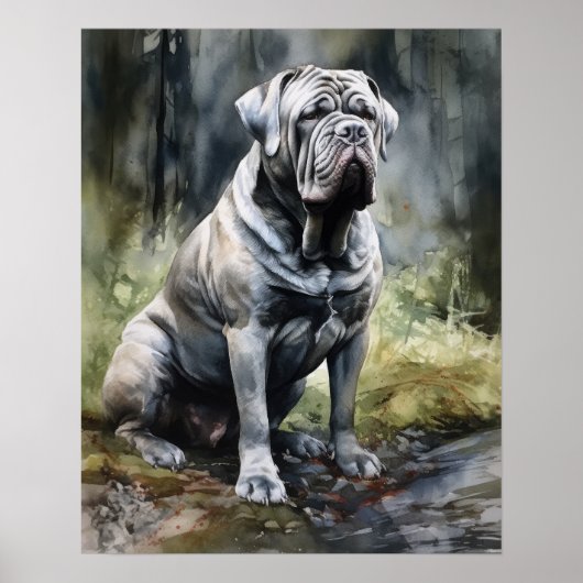 Neapolitan Mastiff Dog Art Print Poster (Vorne)