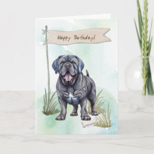 Neapolitan Mastiff Dog Breed Under Birthday Sign Karte