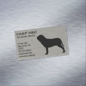 Neapolitan Mastiff Dog Silhouette Holz Grain Style Magnetische Visitenkarte (Beispiel)