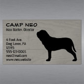Neapolitan Mastiff Dog Silhouette Holz Grain Style Magnetische Visitenkarte
