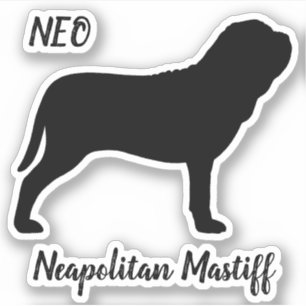 Neapolitan Mastiff Dog Silhouette Neo Vinyl Aufkleber