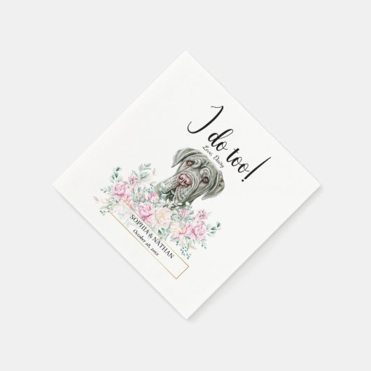Neapolitan Mastiff Dog Wedding Cocktail Napkins Serviette (Ecke)