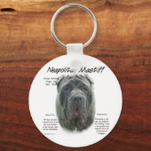 Neapolitan Mastiff (grau) Geschichtsdesign Schlüsselanhänger (Vorderseite)