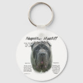 Neapolitan Mastiff (grau) Geschichtsdesign Schlüsselanhänger (Rückseite)