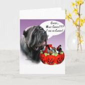 Neapolitan Mastiff Halloween Candy Karte (Gelbe Blume)