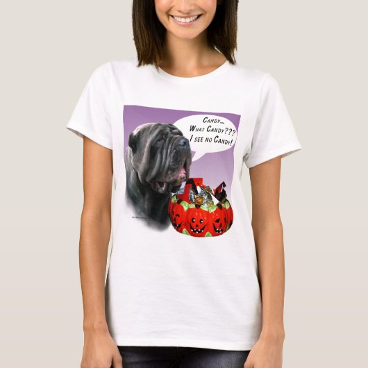 Neapolitan Mastiff Halloween Candy T-Shirt (Vorderseite)