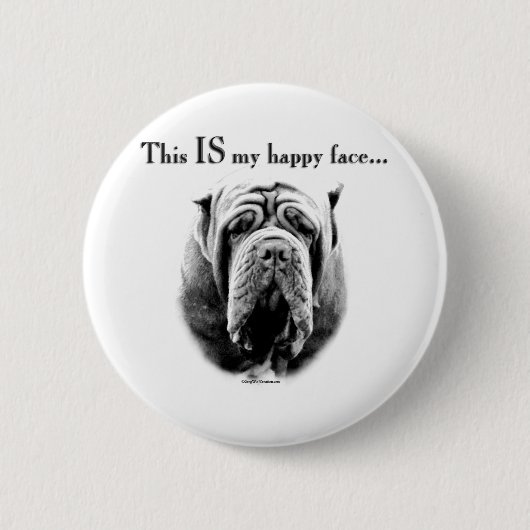 Neapolitan Mastiff Happy Face - Button (Vorderseite)