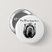 Neapolitan Mastiff Happy Face - Button (Vorne & Hinten)