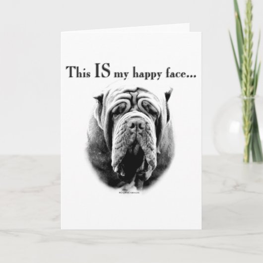 Neapolitan Mastiff Happy Face Feiertagskarte (Vorderseite)