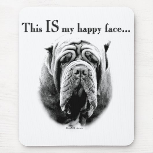 Neapolitan Mastiff Happy Face Mousepad (Vorne)