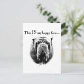 Neapolitan Mastiff Happy Face Postkarte (Stehend Vorderseite)