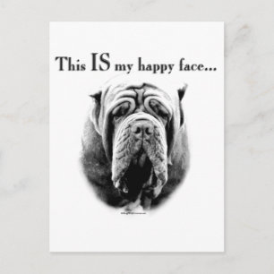 Neapolitan Mastiff Happy Face Postkarte