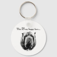 Neapolitan Mastiff Happy Face Schlüsselanhänger