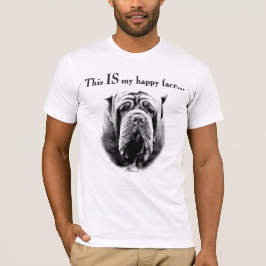 Neapolitan Mastiff Happy Face T-Shirt (Vorderseite)