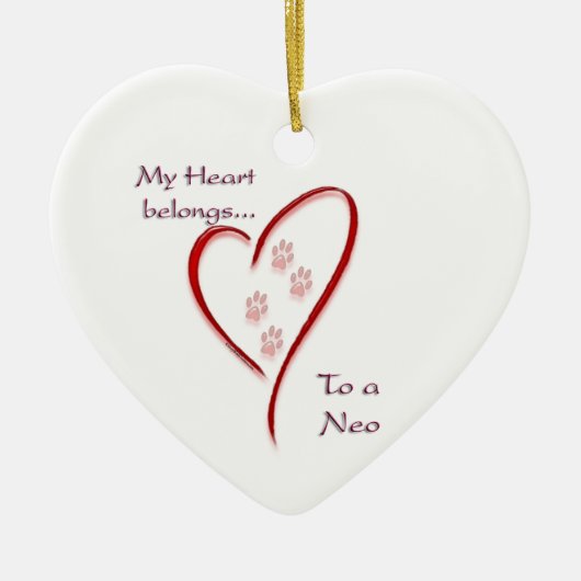 Neapolitan Mastiff Heart zählt Keramik Ornament (Vorne)