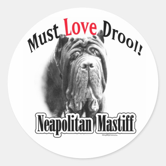 Neapolitan Mastiff Liebe Drool Sticker (Vorderseite)