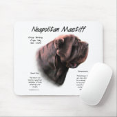 Neapolitan Mastiff (Mahagoni) Historisches Design Mousepad (Mit Mouse)